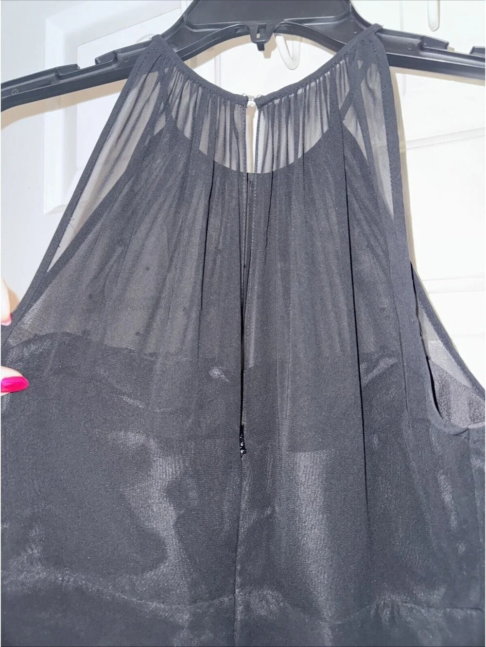 Michael Angelo Black Halter Gown Beaded Waist Formal Evening Dress size 2